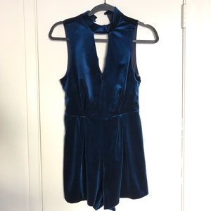 Gorgeous deep blue velvet romper